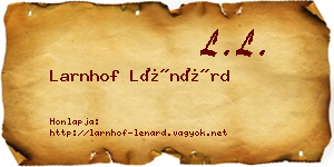 Larnhof Lénárd névjegykártya